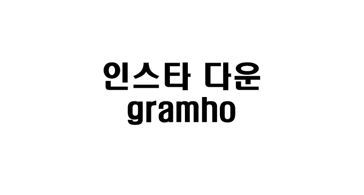 로그인 없이 인스타 사진, 동영상, 스토리 저장 사이트 - gramho