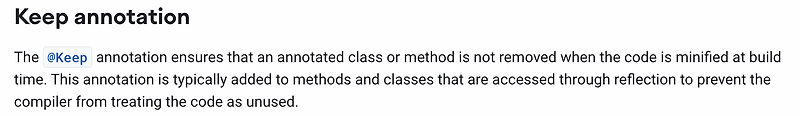 Android @Keep annotation이란?