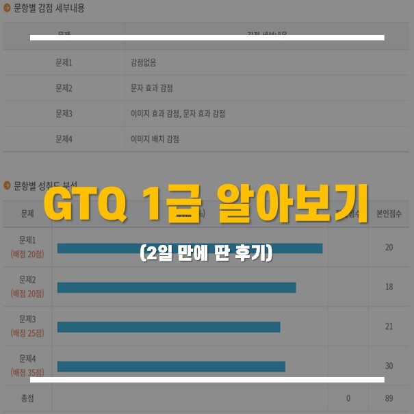 얼떨결에 2일만에 합격한 GTQ 1급 후기