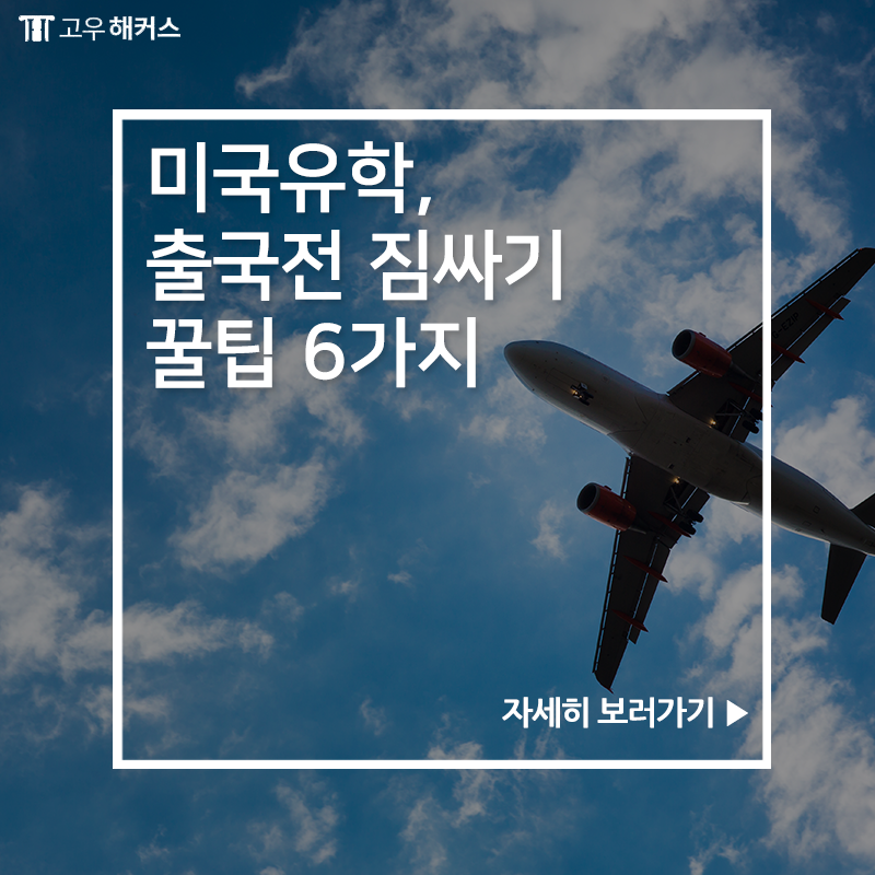 1위 고우해커스★ GO유학스토리 :: 미국유학, 출국전 짐싸기 꿀팁 6가지