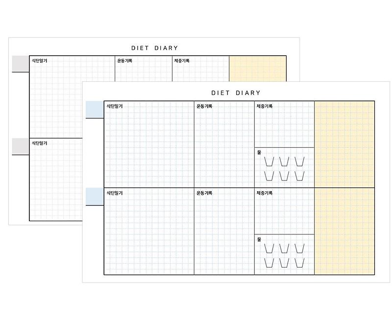아이패드/굿노트] 다이어트 다이어리 (식단/운동/체중기록) 속지 배포