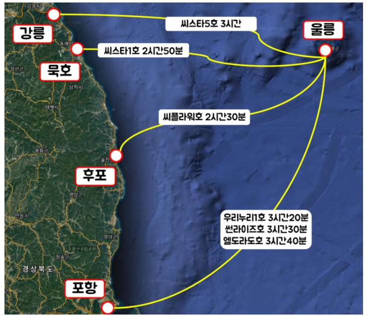 울릉도 배편 - 포항, 속초, 강릉 할인 및 시간 알아보기