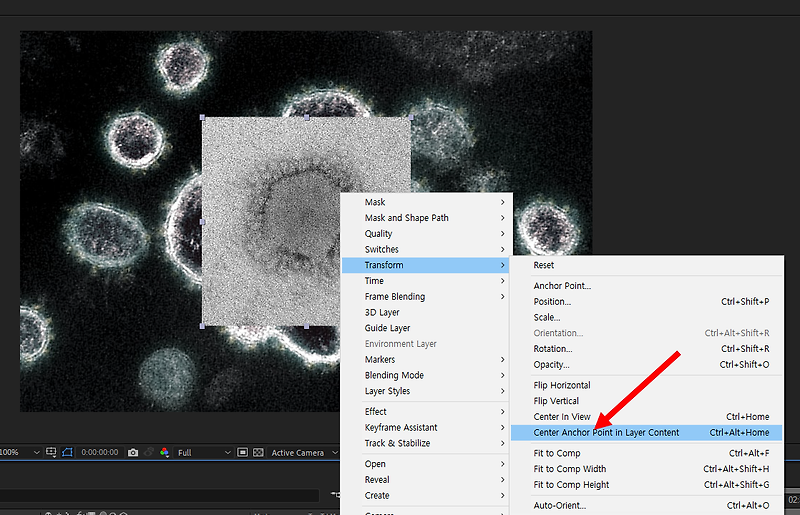에프터이펙트(after effect)에서 앵커 포인트(anchor point) 변경하기