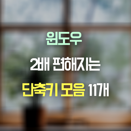 회사에서 유용한 단축키 모음 11개 (윈도우 꿀팁)