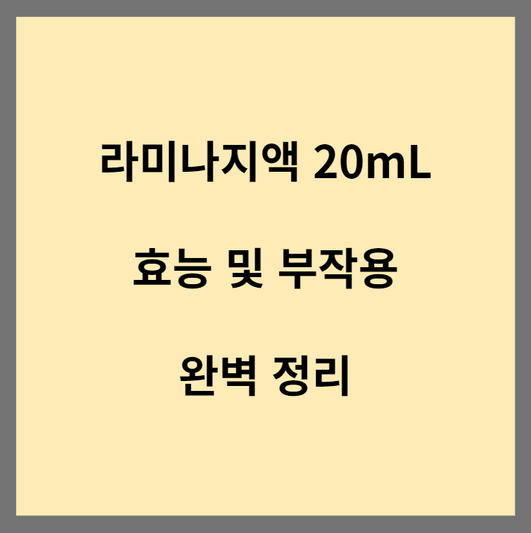 라미나지액(20Ml) 효능, 효과, 부작용, 복용법 완전 정리