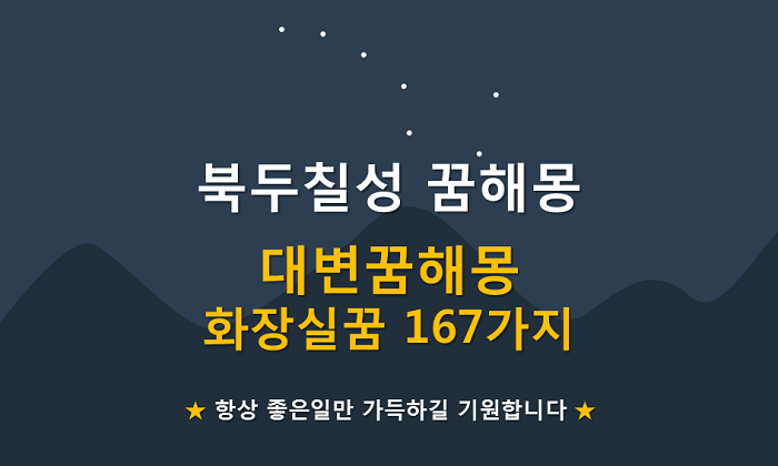 대변꿈 화장실 꿈해몽, 167가지