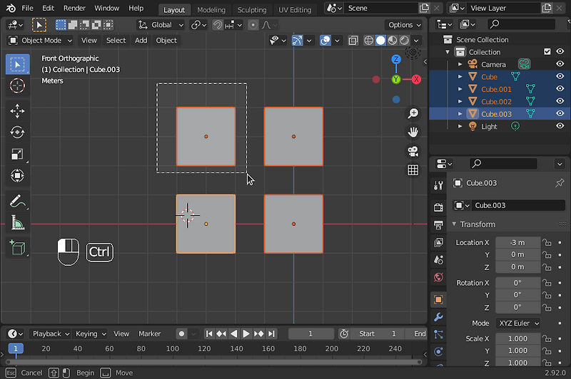 Blender 기초 7. 선택 방법