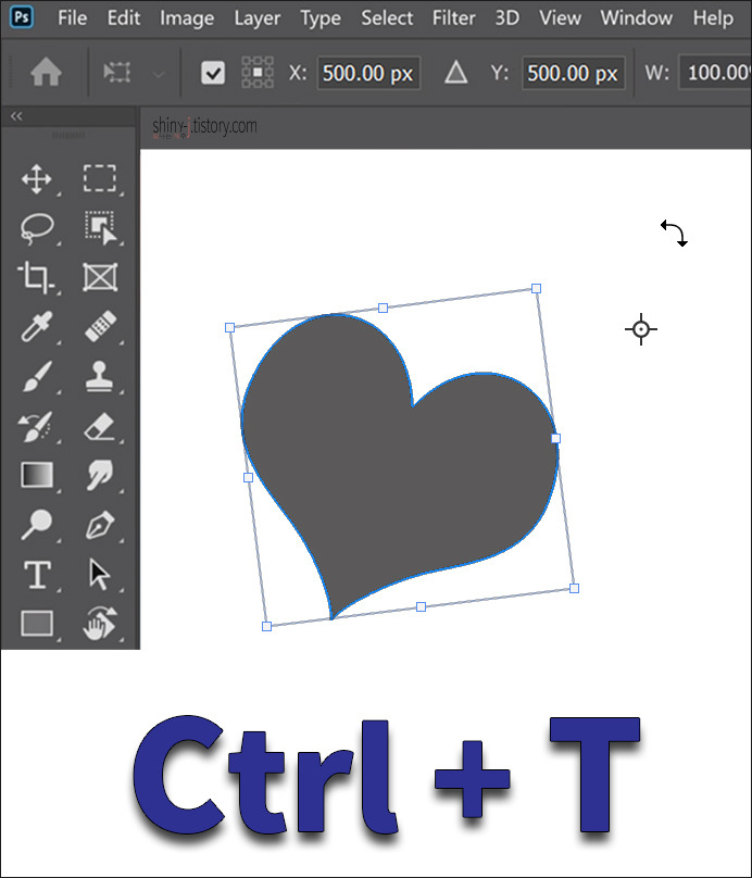 [포토샵 툴박스]자유변형툴 단축키 Ctrl+T 사용하기