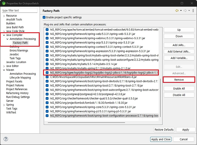  eclipse unable to load annotation processor factory m2 repo org bgee