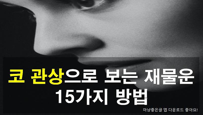 마냥좋은글 :: 코 관상으로 보는 재물운 13가지 방법