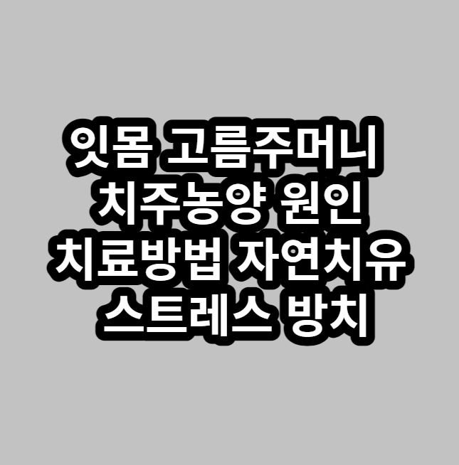 잇몸 고름주머니 치주농양 원인 치료방법 자연치유 스트레스 방치