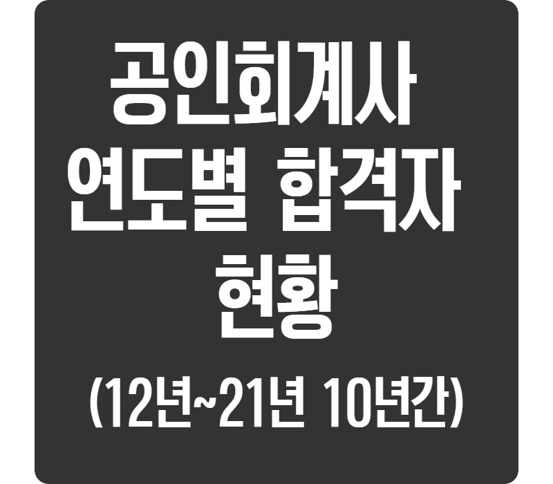 고시박스 - 공인회계사 연도별 합격자 현황(12~21년 10년간)