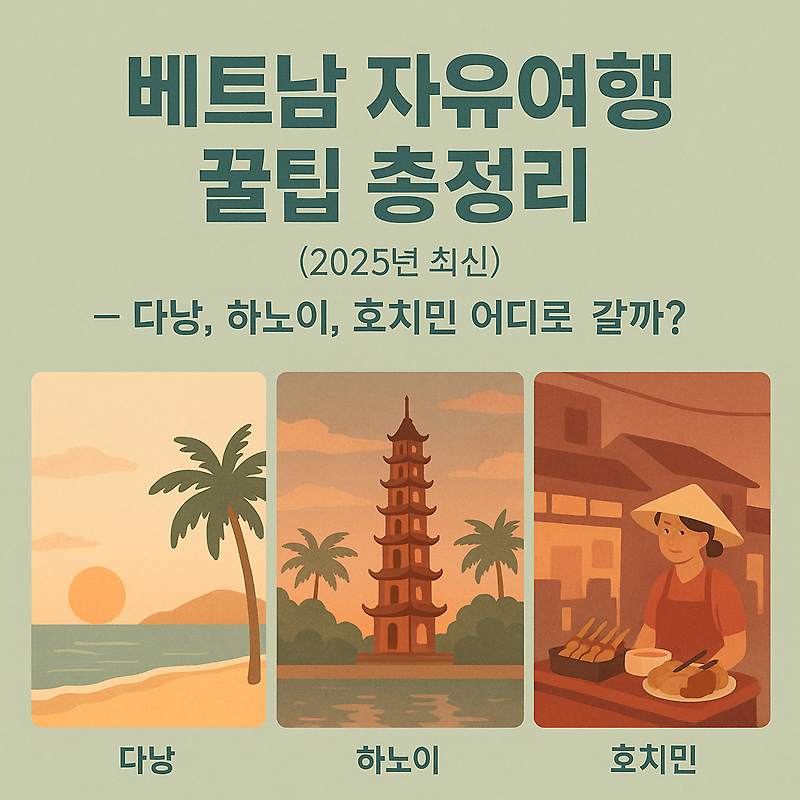 베트남 자유여행 꿀팁 총정리 (2025년 최신) - 다낭, 하노이, 호치민 어디로 갈까?