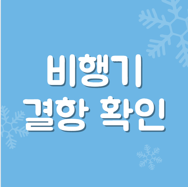 비행기 결항 확인 (결항시 대처법)