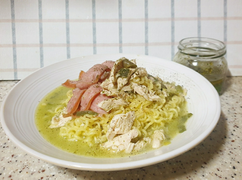 바질라면/바질페스토 라면 만들기