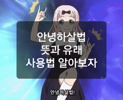 안녕하살법 뜻 / 안녕하살법 받아치기에 대해 알아보자