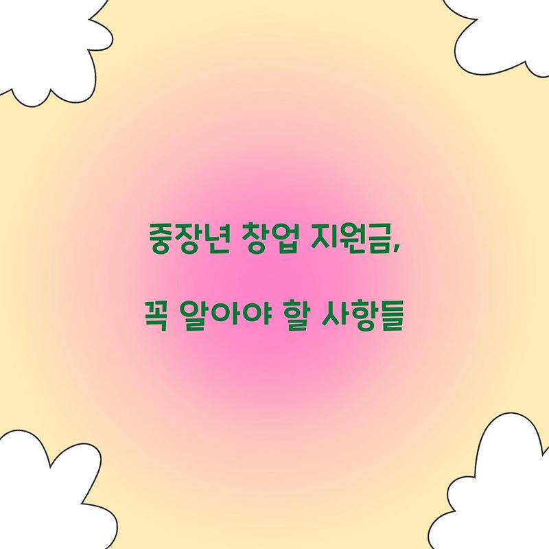 중장년 창업 지원금, 꼭 알아야 할 사항들
