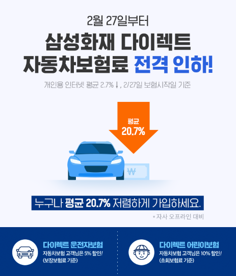 삼성화재 다이렉트 자동차보험 : 보장내용 및 할인혜택