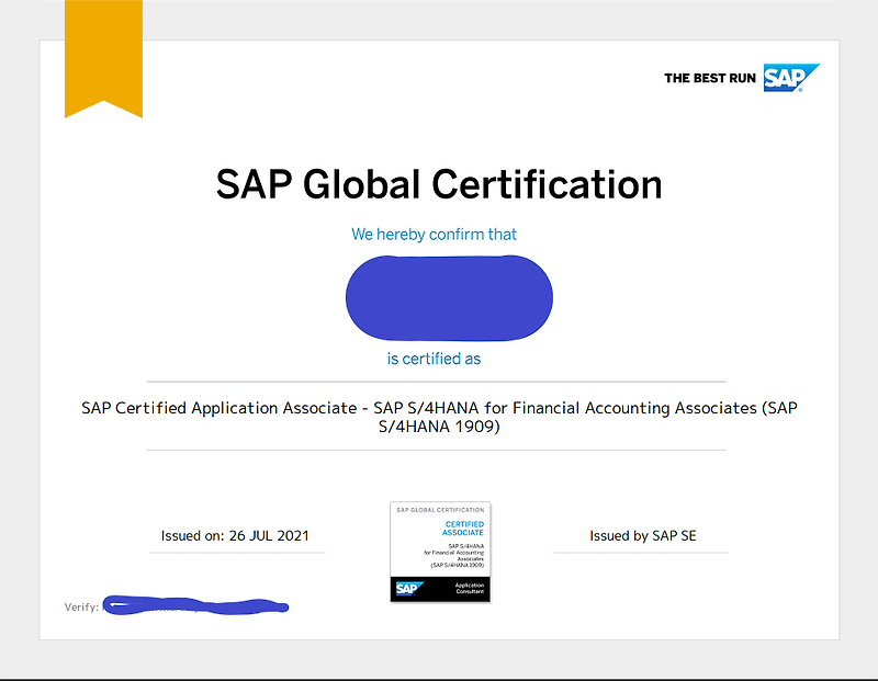 [SAP Certi] C_TS4FI_1909 취득 후기
