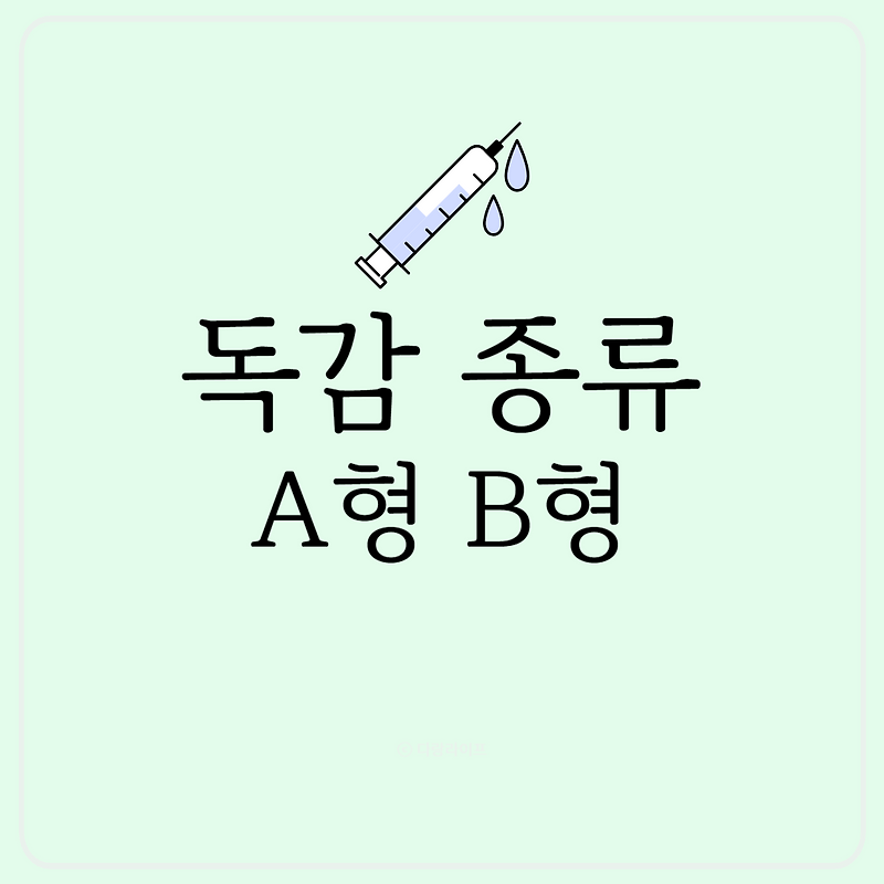 독감 종류 A형 독감? B형 독감?