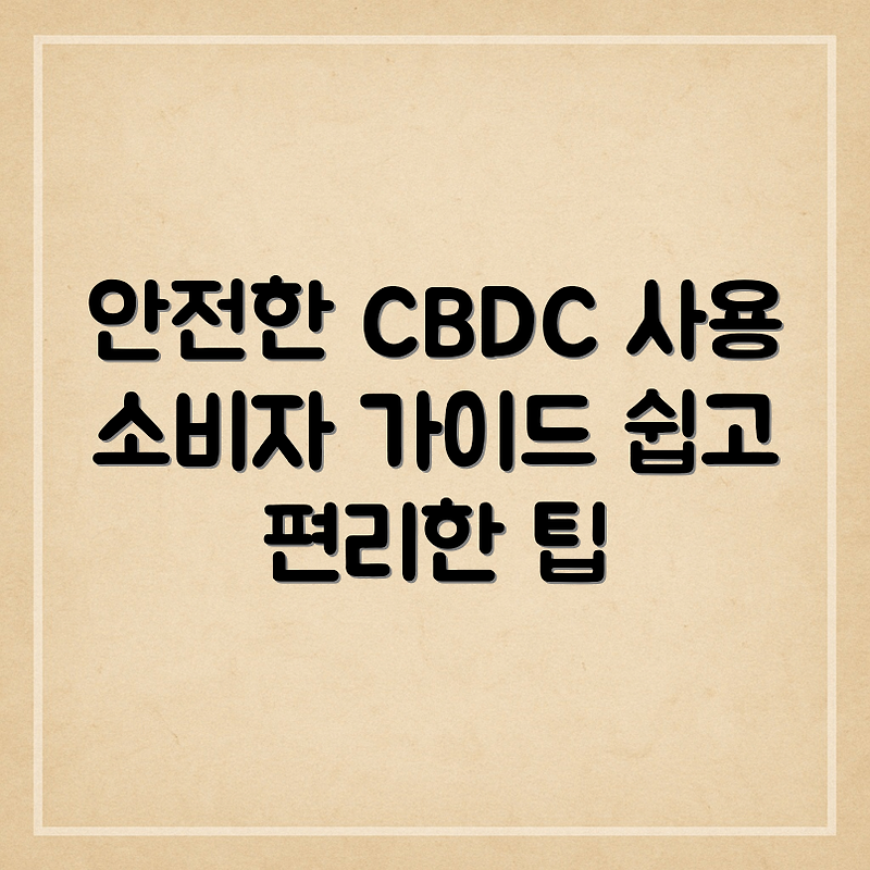 소비자들을 위한 안전한 CBDC 사용법