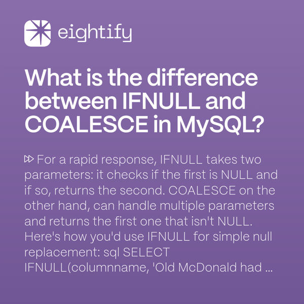Difference between coalesce and ifnull