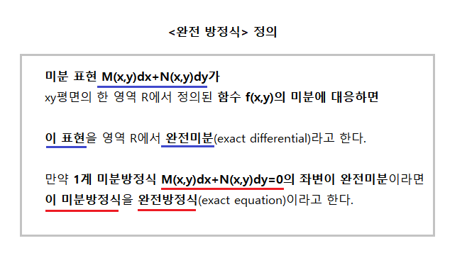 자꾸 생각나는 체리쥬빌레 :: 완전미분방정식 (exact differential equation) | 깔끔하게 푸는 방법