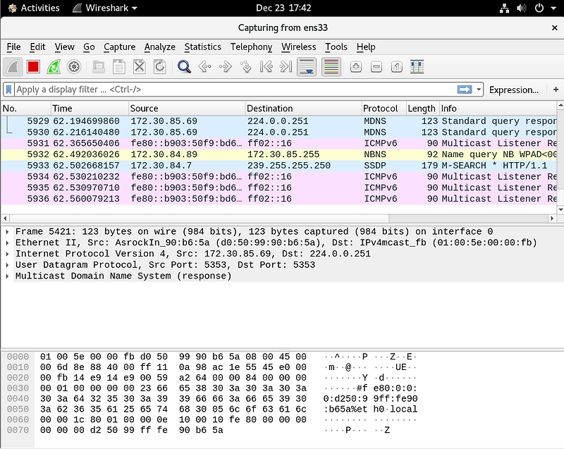 wireshark centos 7