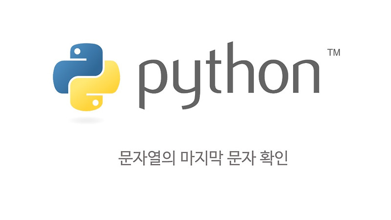 [Python] 파이썬에서 문자열 마지막 문자 확인하기