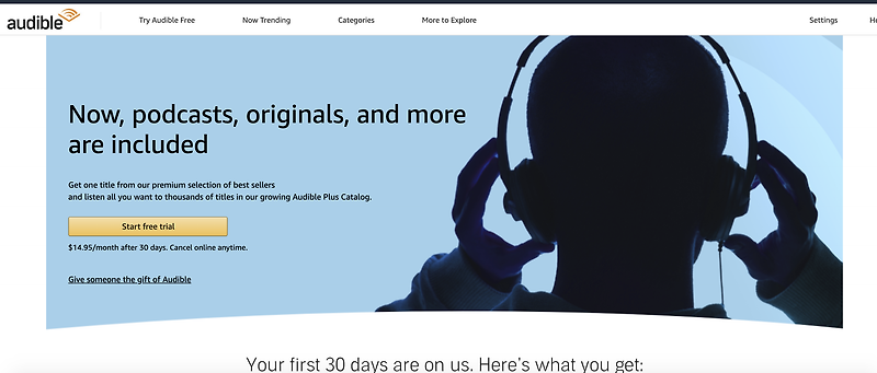 아마존 (Amazon) 오디오 북 Audible 한달 무료 이용 방법 – 영어 책을 무료로 듣는 법