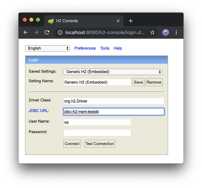 spring-boot-h2-configuration