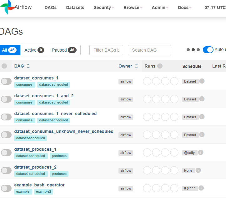 docker Airflow 예제 DAG 숨기기