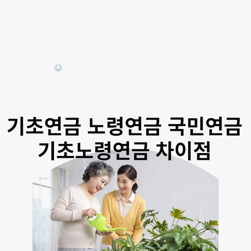 기초연금 노령연금 국민연금 기초노령연금 차이점