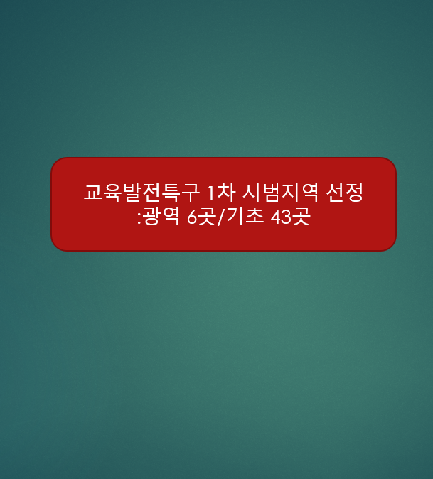 교육발전특구선정지역 발표