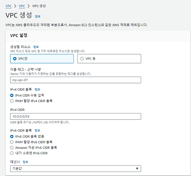 AWS VPC / IGW 생성 및 EC2 연결 (실습)
