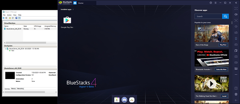 bluestack with hyper v