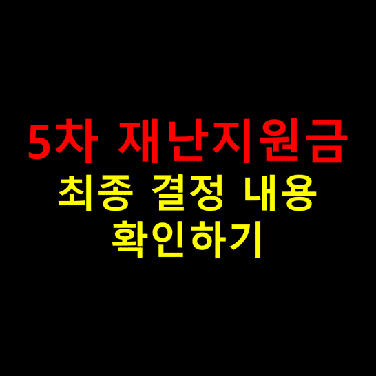 5차 재난지원금 최종 확정 합의 내용 지급 대상 지원 금액 및 ...