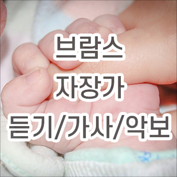 브람스 자장가. 신생아 재우는 자장가 바로듣기 (가사/악보/듣기)