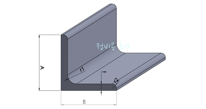 ㄱ형강 (Angles) 규격 및 중량표