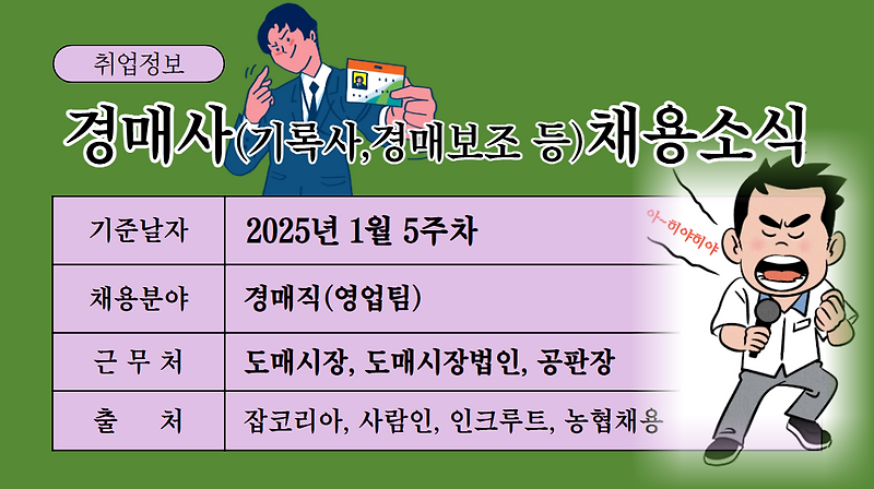 [경매사 채용정보] 2025년 설날기간에도 경매사 지원할 수 있나요?