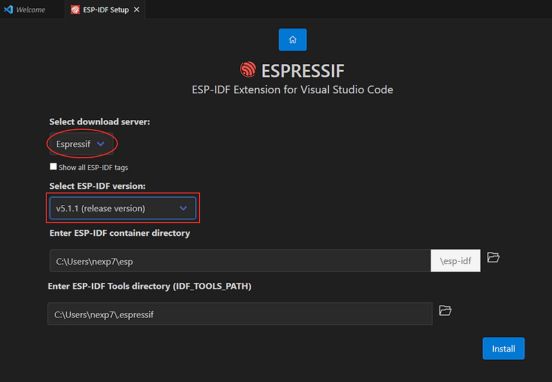 Esp32s3 esp idf windows vscode 