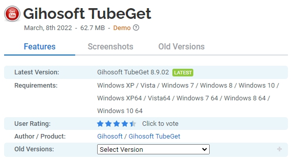 Gihosoft TubeGet Pro 9.2.72 for windows instal