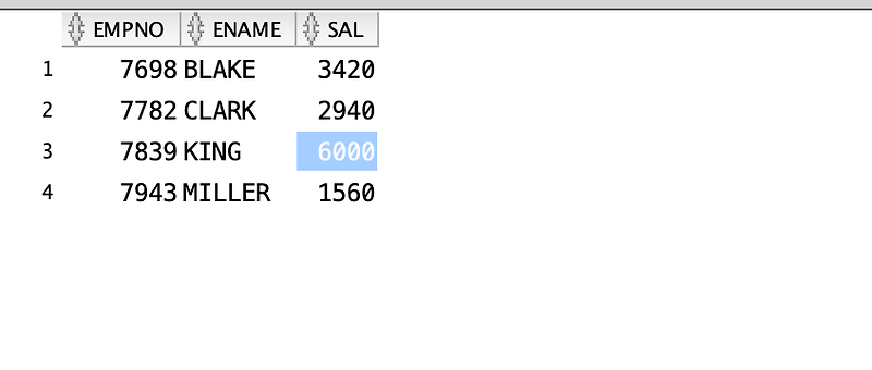 Oracle PL/SQL 테이블 함수