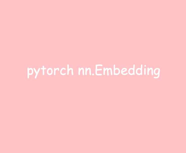  pytorch nn embedding 