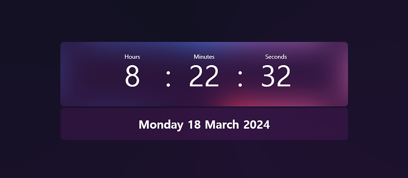 Digital Clock (HTML, CSS, JS)