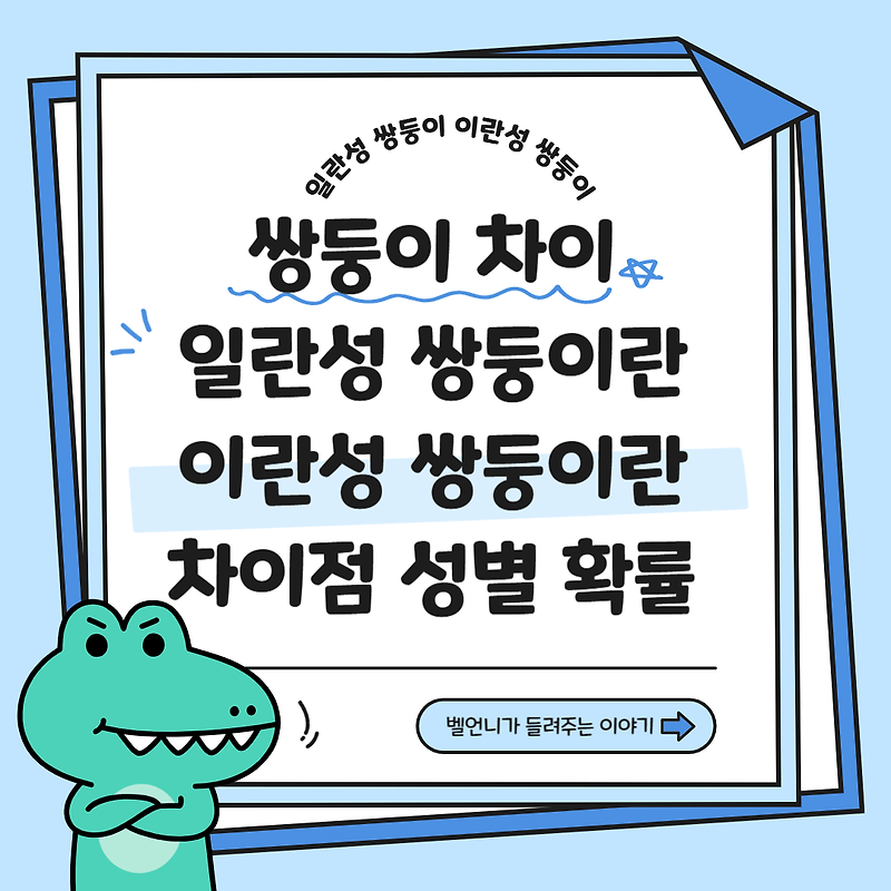 일란성쌍둥이 이란성쌍둥이 구분 차이점 성별 확률 특징