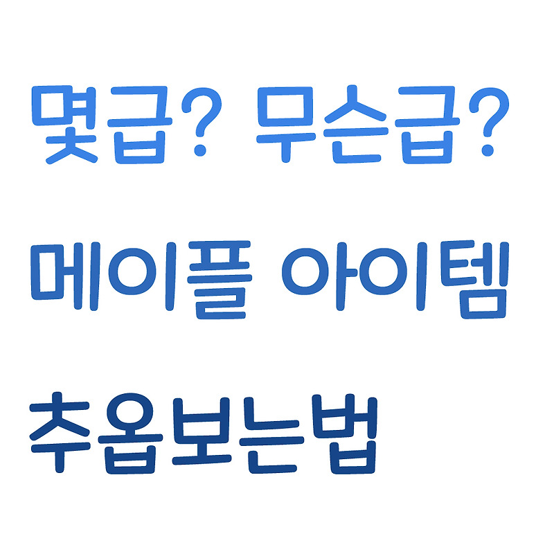 내 아이템은 무슨급? 몇급? 메이플스토리 추옵 보는법