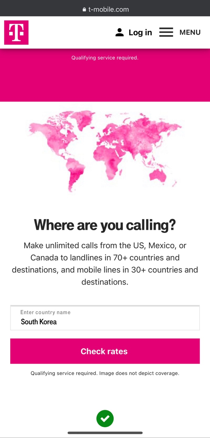 미국에서 티모빌 (T-mobile) 국제전화 요금
