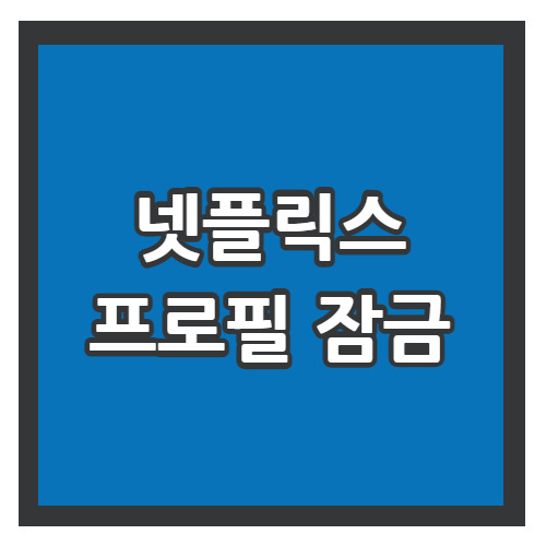 넷플릭스 프로필 잠금 : 4인팟 비밀번호 설정