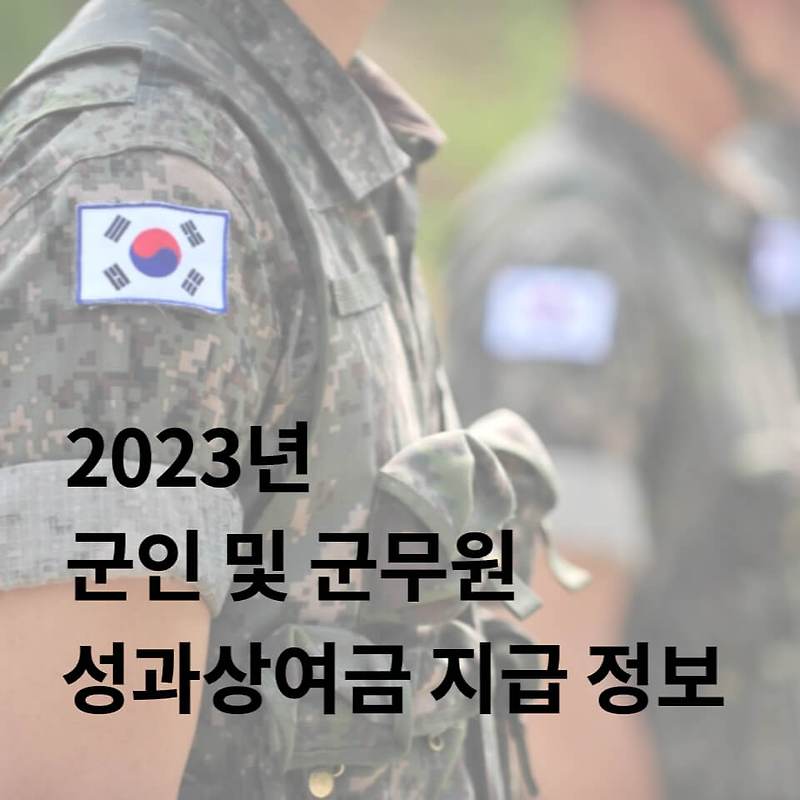 2023년 군인 성과상여금 등급 및 지급일 계급별 기준액 정보